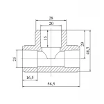 Тройник PPR Blue Ocean 25х20х25 редукционный