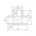 Тройник PPR Blue Ocean 50х25х50 редукционный