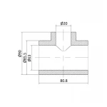 Тройник PPR Blue Ocean 63х20х63 редукционный