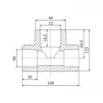 Тройник PPR Blue Ocean 90х32х90 редукционный