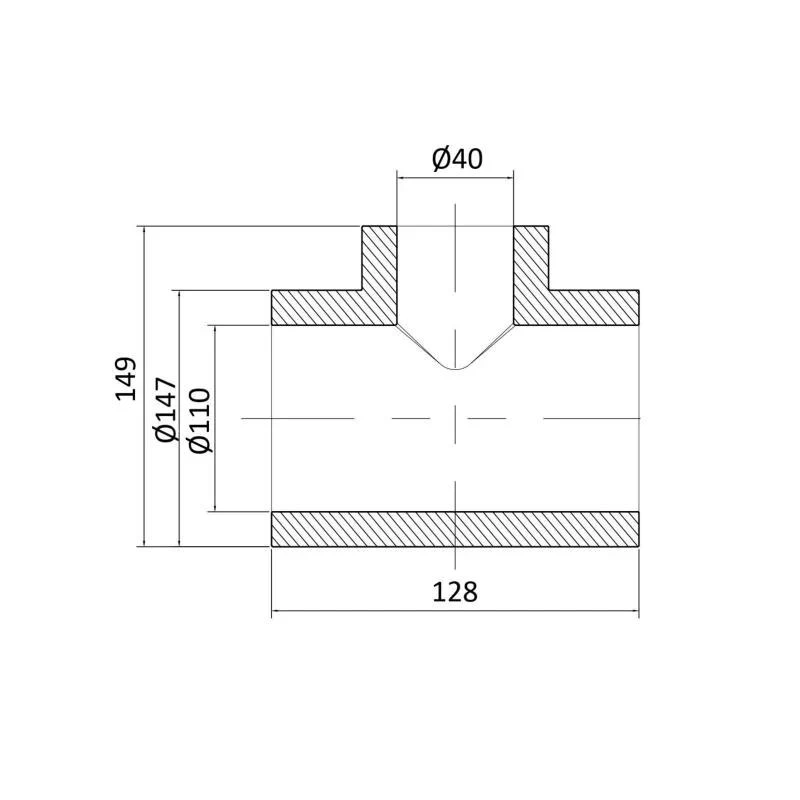 Трійник PPR Blue Ocean 110х40х110 редукційний