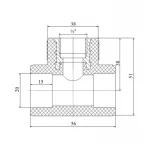 Тройник PPR Blue Ocean 20х1/2