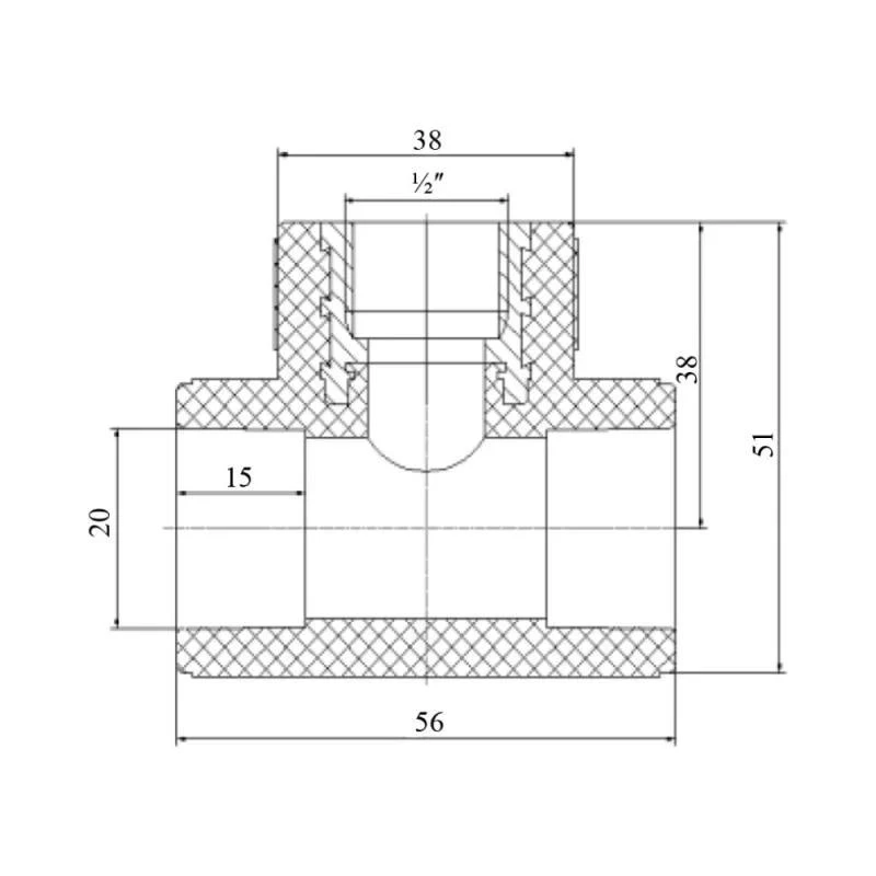 Трійник PPR Blue Ocean 20х1/2