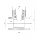 Тройник PPR Blue Ocean 25х1/2