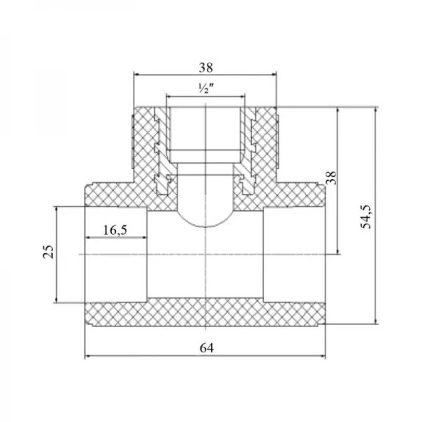 Тройник PPR Blue Ocean 25х1/2