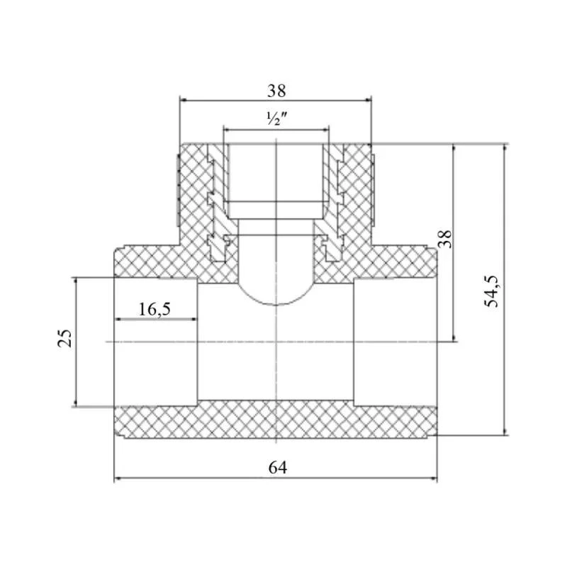 Тройник PPR Blue Ocean 25х1/2