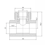 Тройник PPR Blue Ocean 25х3/4