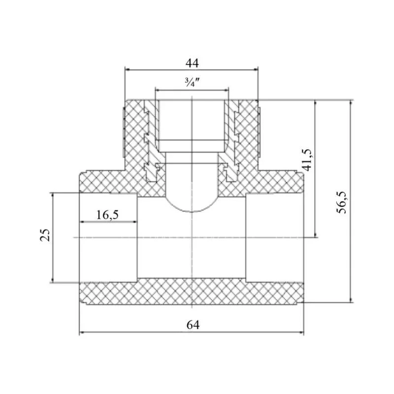 Трійник PPR Blue Ocean 25х3/4