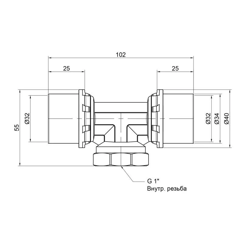 Тройник пресс Icma 32х1