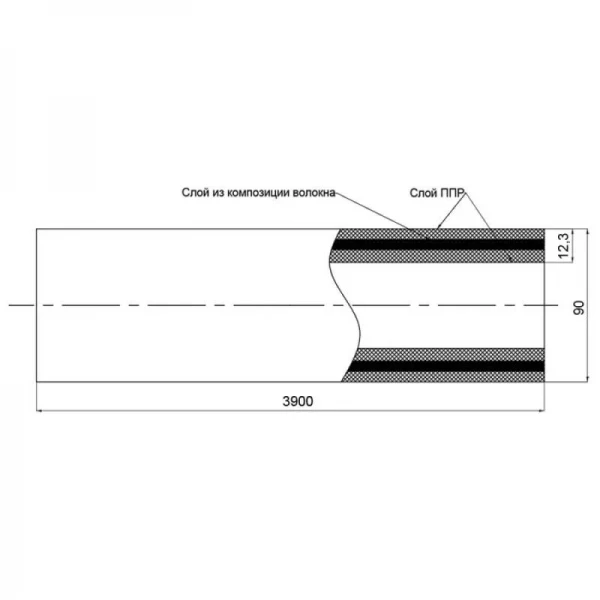 Труба PPR Blue Ocean FIBER-G армированная стекловолокном 90х12,3