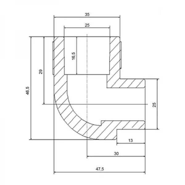 Уголок PPR Blue Ocean 25, 90° ВН