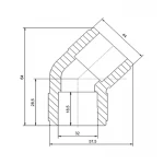 Уголок PPR Blue Ocean 32, 45°