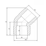 Уголок PPR Blue Ocean 50, 45°