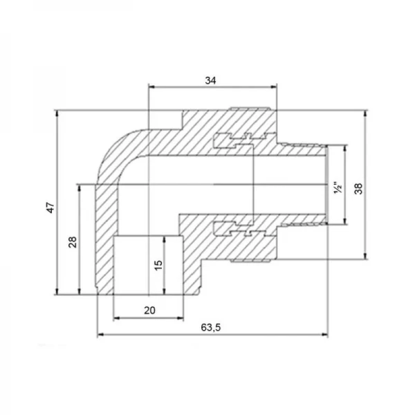Уголок PPR Blue Ocean 20х1/2