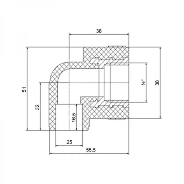 Уголок PPR Blue Ocean 25х1/2