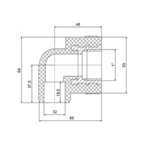 Уголок PPR Blue Ocean 32х1