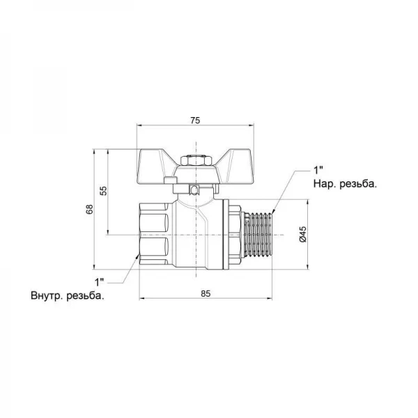 Кран шаровой SD Forte 1