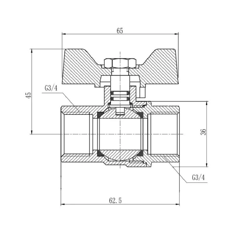 Кран кульовий SD Forte 3/4