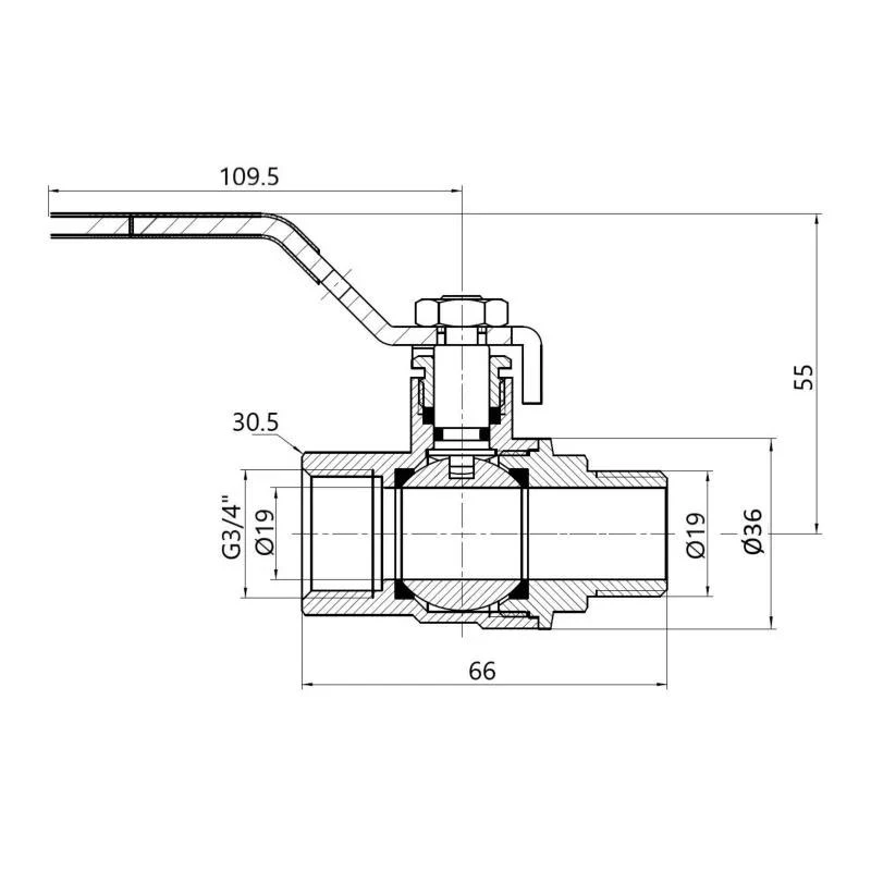 Кран кульовий SD Forte 3/4
