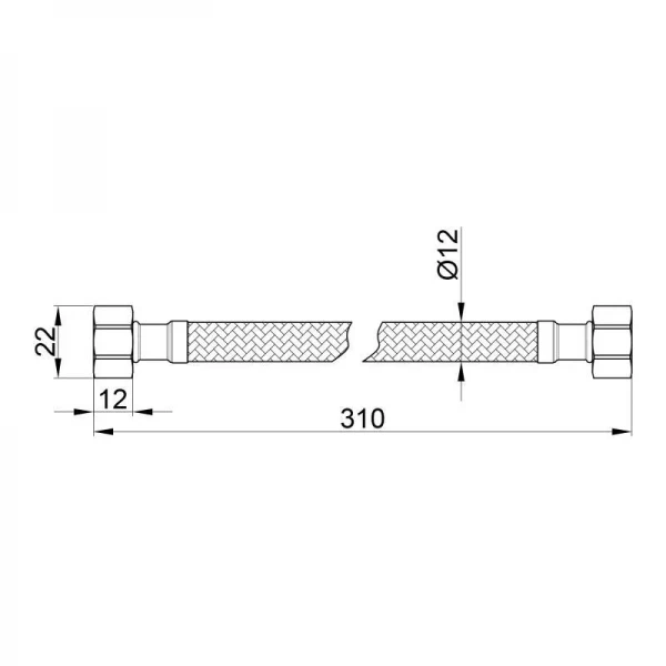 Гибкая подводка для воды SD Plus 20 см ГГ SD397W20