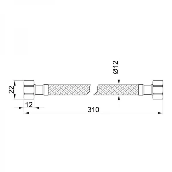 Гибкая подводка для воды SD Plus 30 см ГГ SD397W30