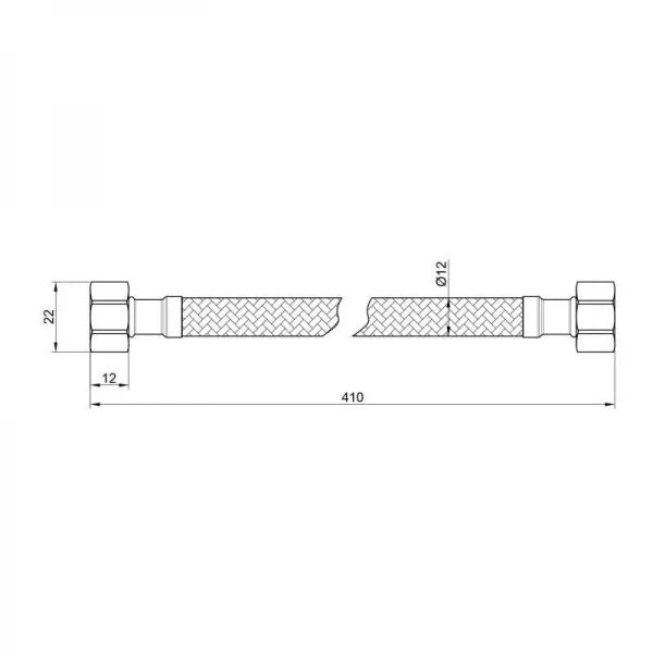 Гибкая подводка для воды SD Plus 40 см ГГ SD397W40