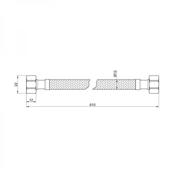 Гибкая подводка для воды SD Plus 60 см ГГ SD397W60