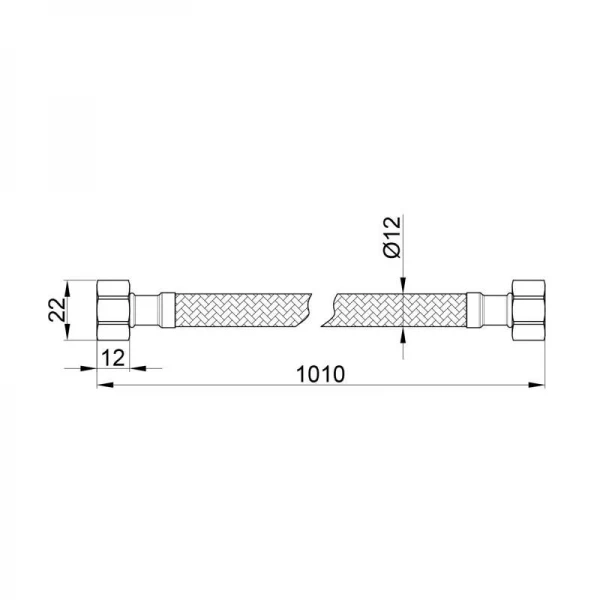 Гибкая подводка для воды SD Plus 100 см ГГ SD397W100