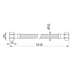Гибкая подводка для воды SD Plus 120 см ГГ SD397W120