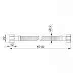 Гибкая подводка для воды SD Plus 150 см ГГ SD397W150