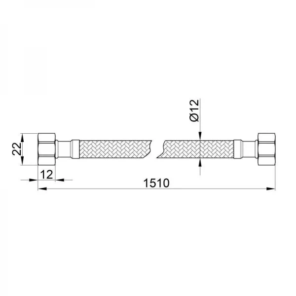 Гибкая подводка для воды SD Plus 150 см ГГ SD397W150