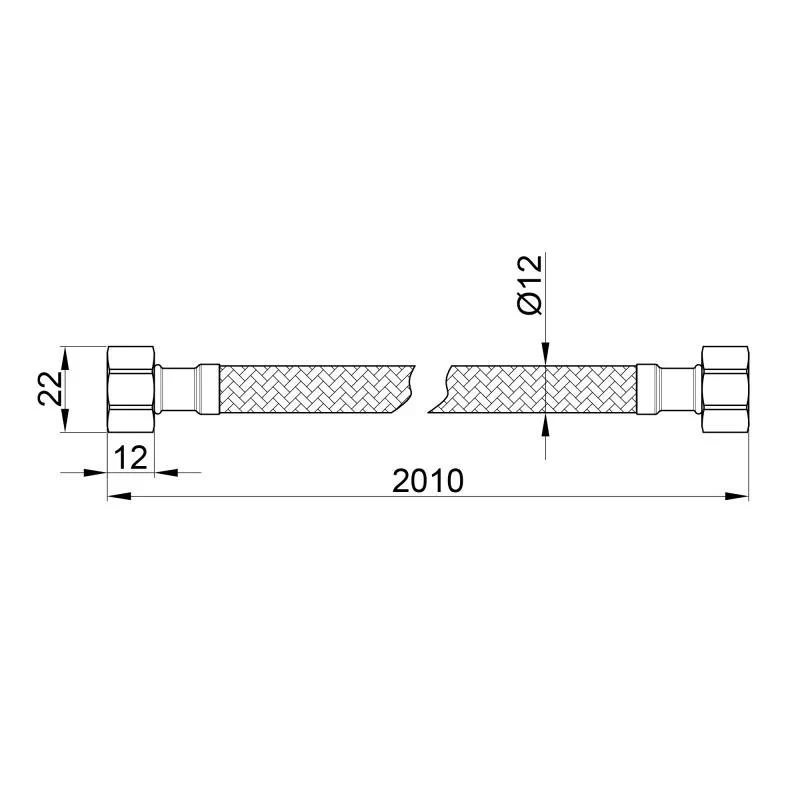 Гибкая подводка для воды SD Plus 200 см ГГ SD397W200