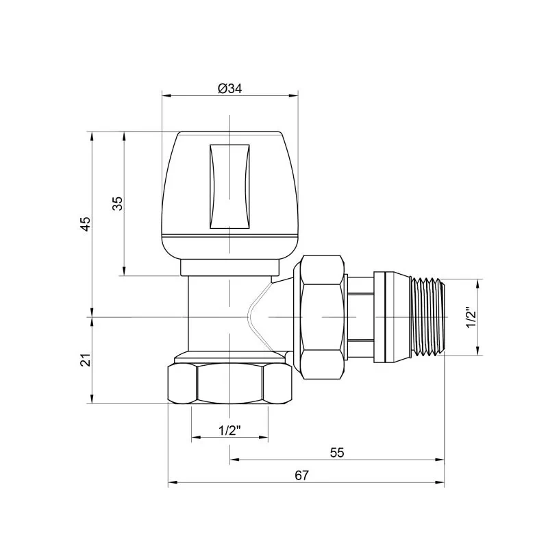 Кран радиаторный Icma 1/2