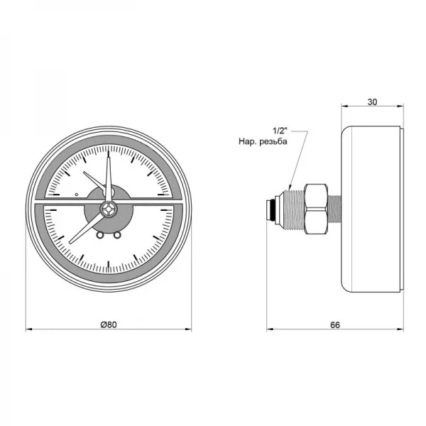Термоманометр Icma 1/2