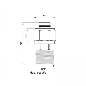 Переходник обжимной Icma 20х3/4