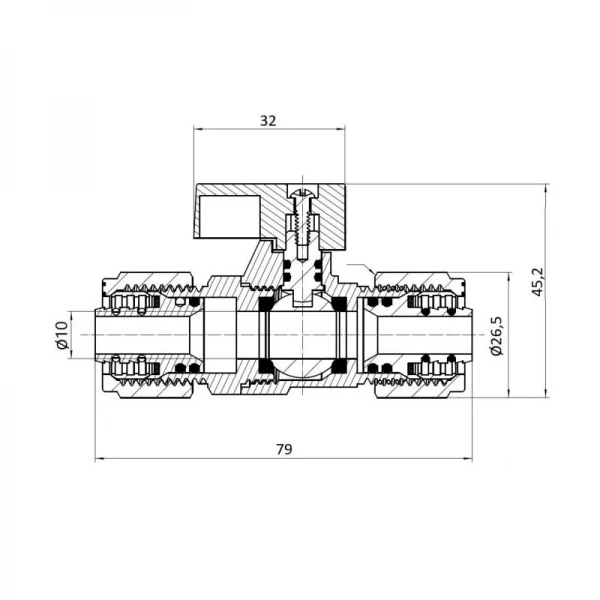 Кран шаровой обжимной SD Forte 16 SF263W15