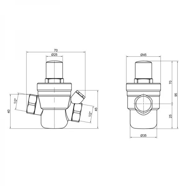 Редуктор для воды SD Plus мембранный под манометр 1/2
