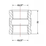 Муфта чугунная 1/2