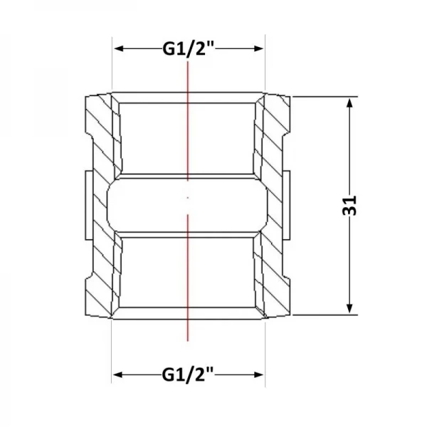 Муфта чугунная 1/2