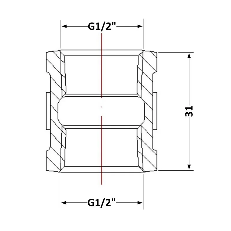 Муфта чавунна 1/2
