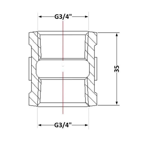 Муфта чугунная 3/4