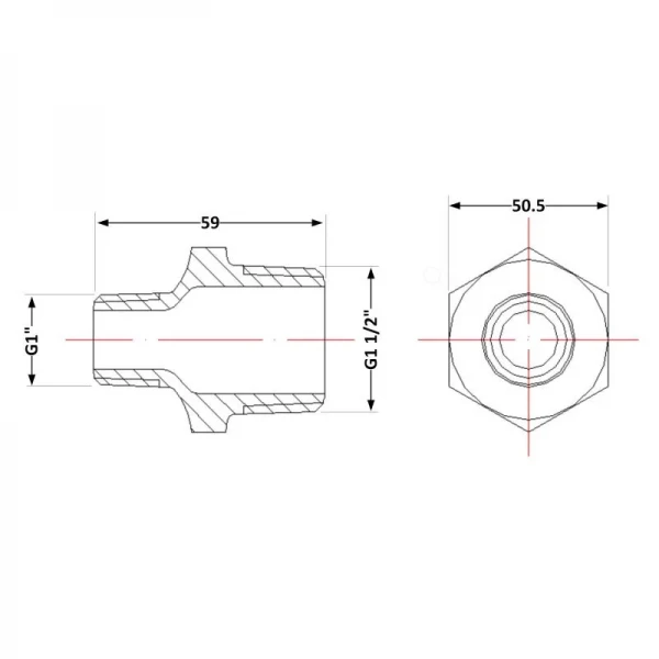 Ниппель чугунный 1