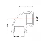 Угол чугунный 1/2