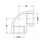 Угол чугунный 3/4