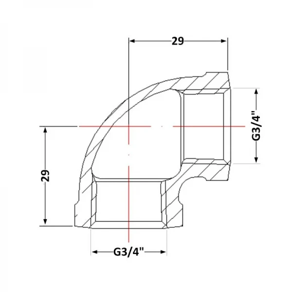 Угол чугунный 3/4