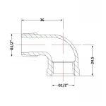 Угол чугунный 1/2