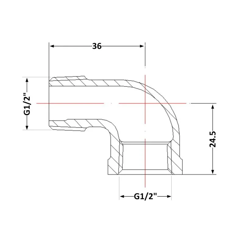 Кут чавунний 1/2