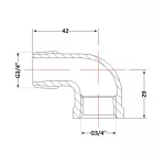 Угол чугунный 3/4