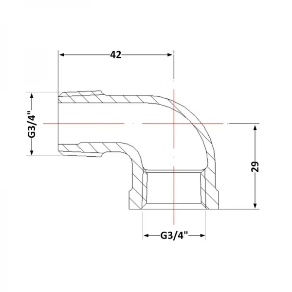 Угол чугунный 3/4