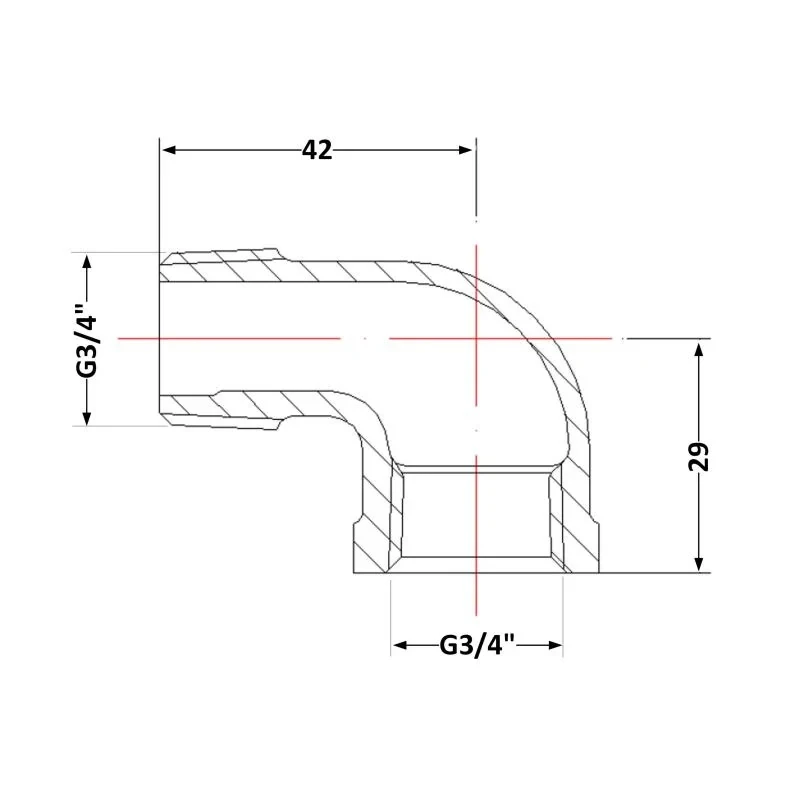 Кут чавунний 3/4